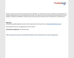 .Job Vacancy at AirtelTigo.